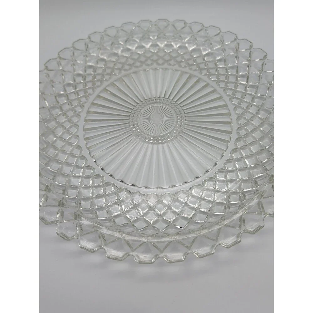 Vintage Anchor Hocking Waterford Waffle Plate Clear 14